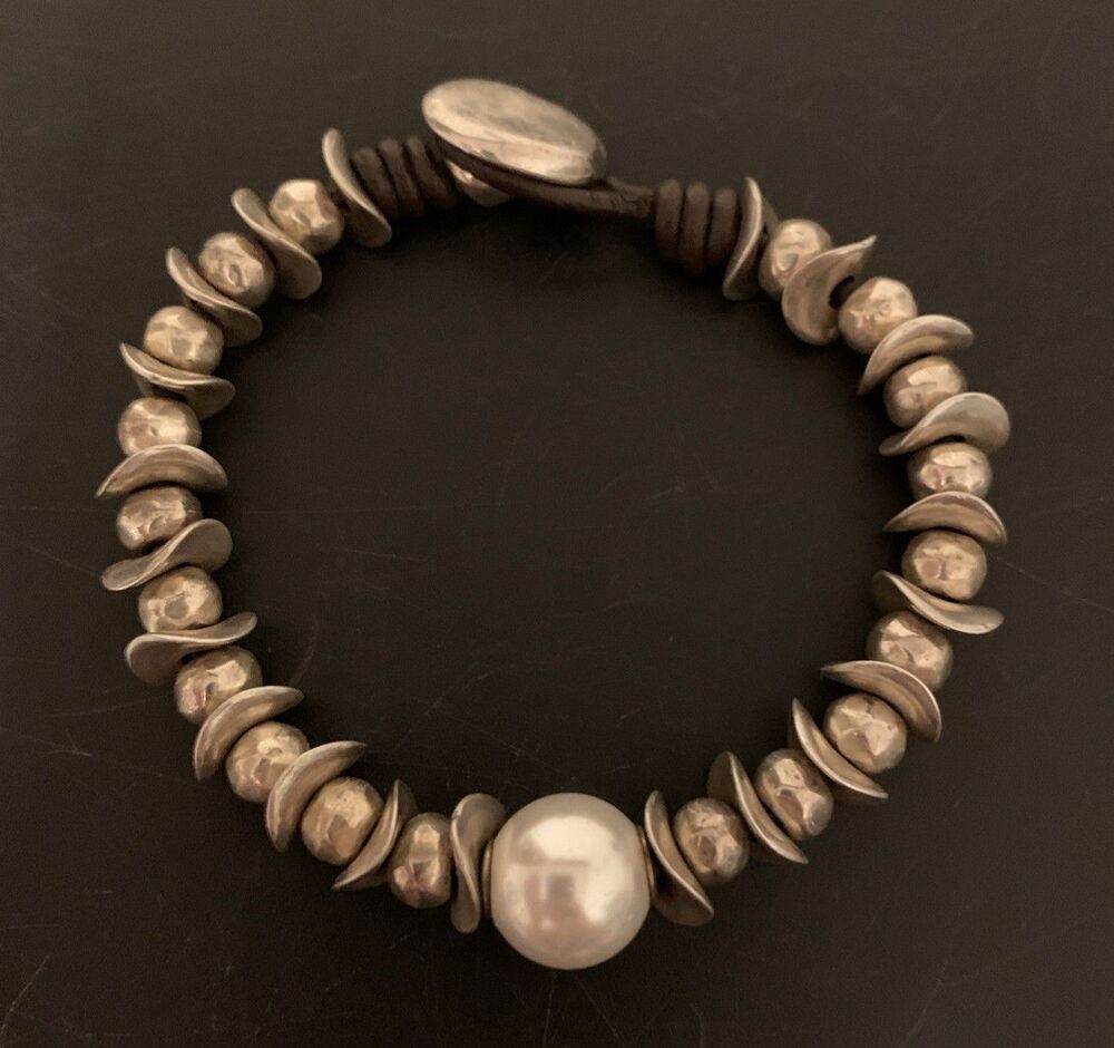 Uno De 50 “The Desert Pearl" Bracelet Biker Brutalist Boho